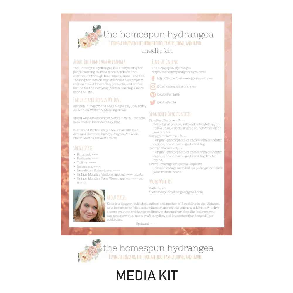 The Homespun Hydrangea Media Kit